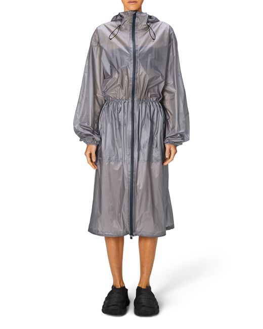 Rains Gray Norton Waterproof Hooded Raincoat