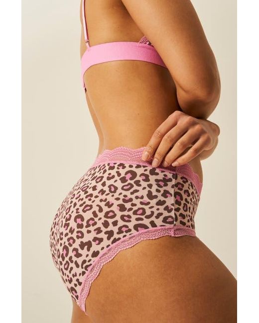 Stripe & Stare Pink High Rise Knicker Four Pack
