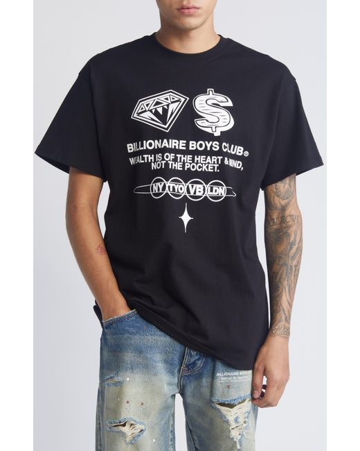 BBCICECREAM Black Wealth Cotton Graphic T-shirt for men