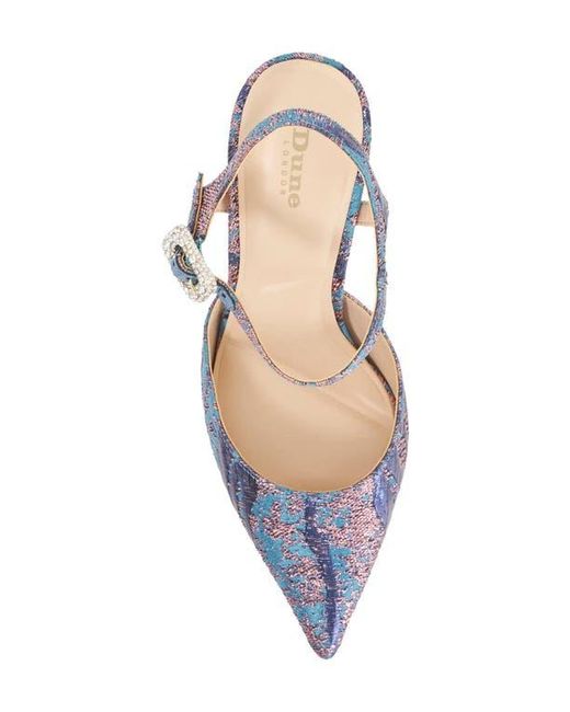 Dune Blue Channel Ankle Strap Pointed Toe Pump