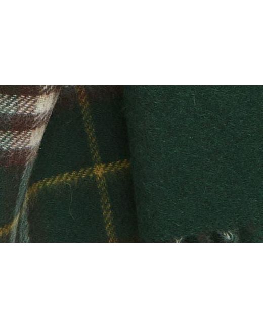 Burberry Green Vintage Check Reversible Cashmere Fringe Scarf for men