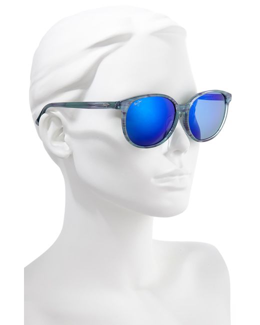 Maui Jim Water Lily 62mm Polarizedplus2 Round Sunglasses Aquamarine