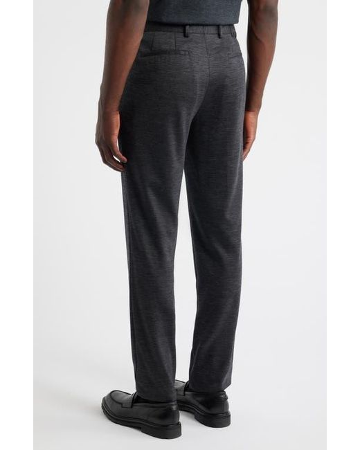 Bugatchi Gray Flat Front Knit Wool Blend Chinos for men