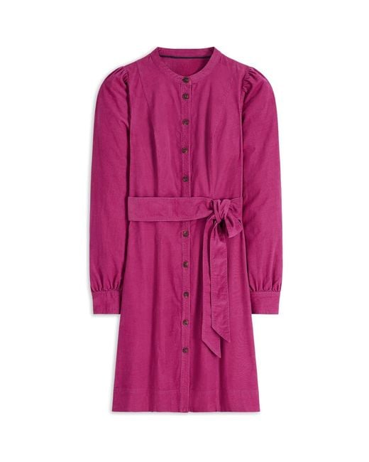 Boden Pink Bre Belted Corduroy Shirtdress