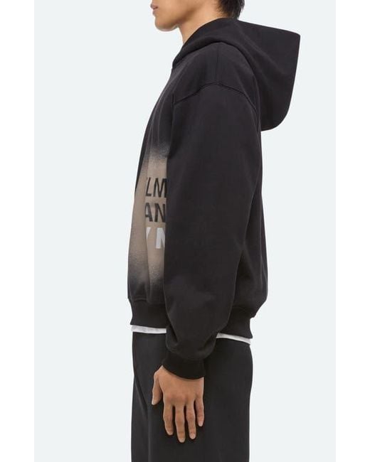 Helmut Lang Black Spray Graphic Hoodie for men