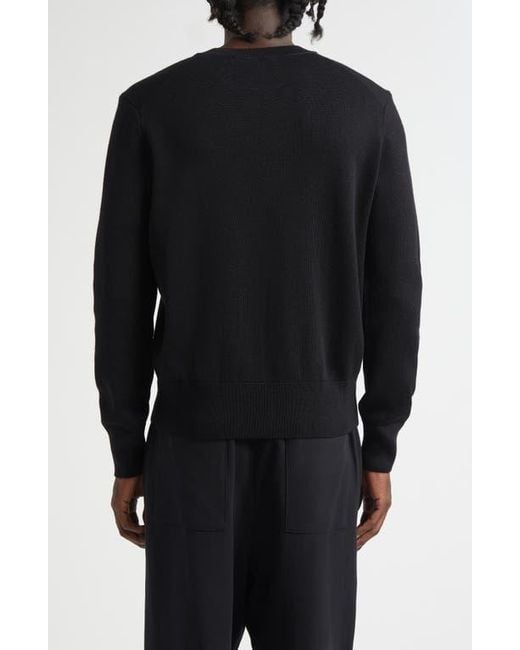 AMI Black Ami De Coeur Wool Crewneck Sweater for men