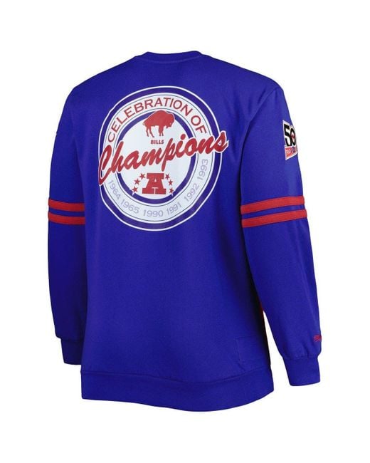 Men's Mitchell & Ness Red/Royal Buffalo Bills Big & Tall Big Face