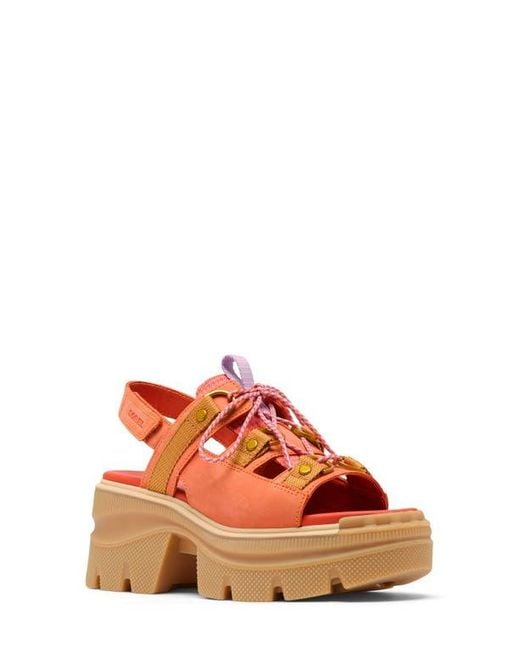 Sorel Red Rein Cb Lace-Up Platform Sandal