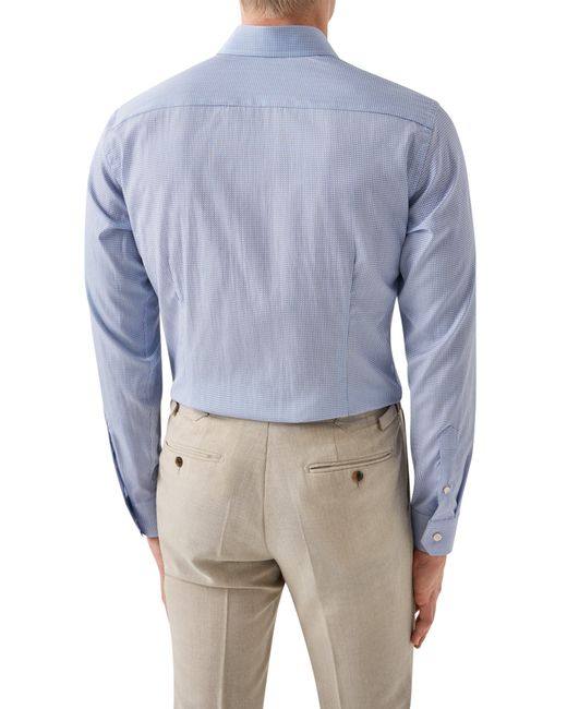 Eton of Sweden Blue Contemporary Fit Microprint Dress Shirt for men