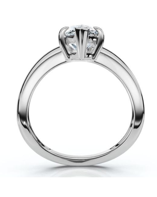 Bliss Diamond Metallic Certified 2Ct Minali Curved Pear Diamond Engagement Ring 14K/Pt Lab Grown