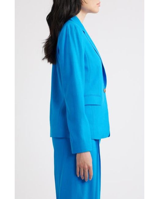 Tahari Blue One-Button Blazer