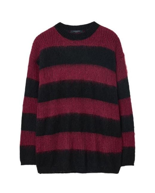 AllSaints Red Onxy Stripe Sweater