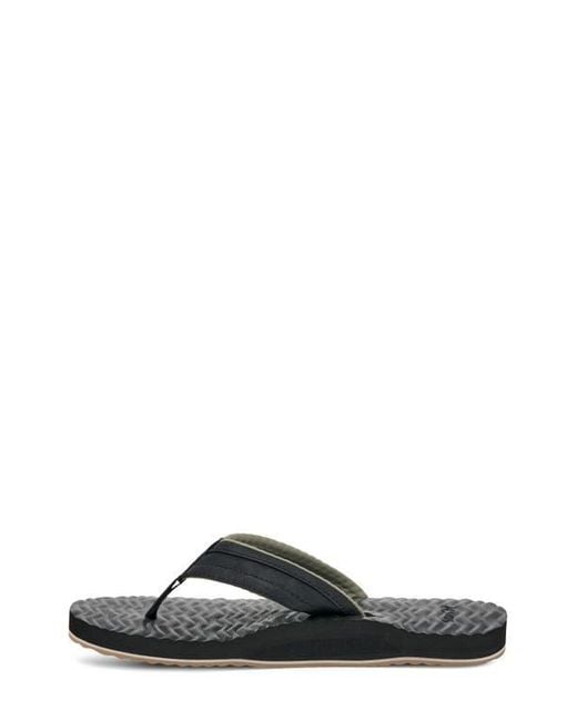 Sanuk Black Ziggy Plush Flip Flop for men