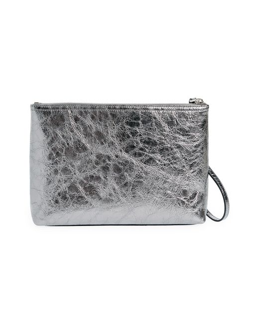 Givenchy Gray Voyou Metallic Leather Travel Pouch