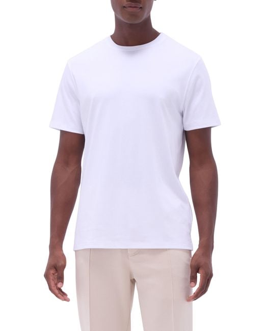 Bugatchi White Hank Solid Pima Cotton T-Shirt for men