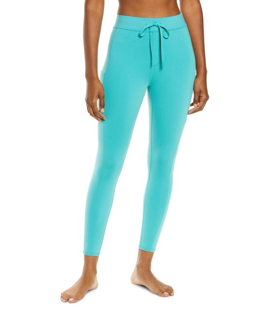 Alo Yoga Blue Checkpoint High Waist Pocket 7/8 leggings