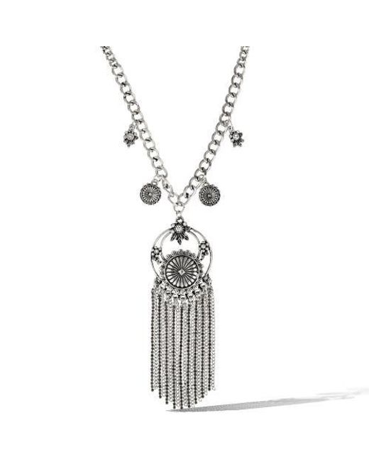 Jessica Simpson White Tassel Statement Necklace