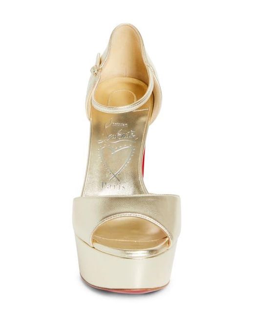 Christian Louboutin Sandaloo Metallic Peep Toe Platform Sandal
