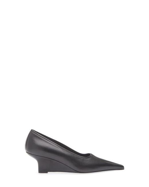 Totême Blue Pointed Toe Wedge Pump