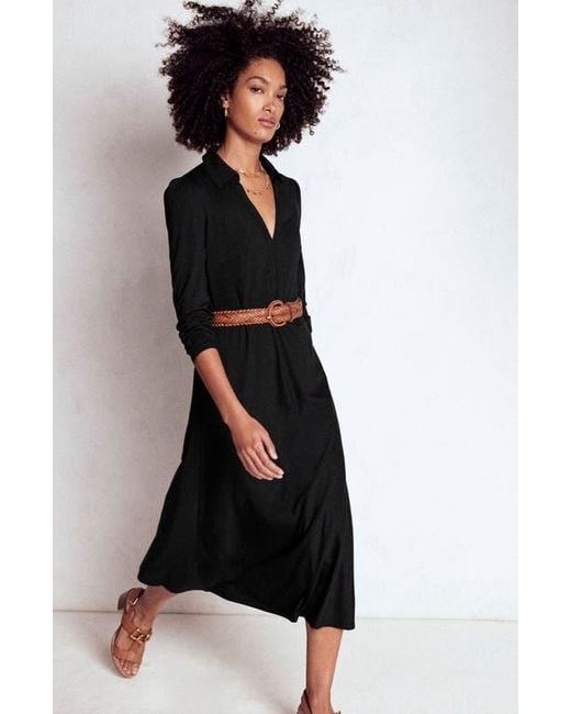 Boden Black Imogen Long Sleeve Jersey Dress