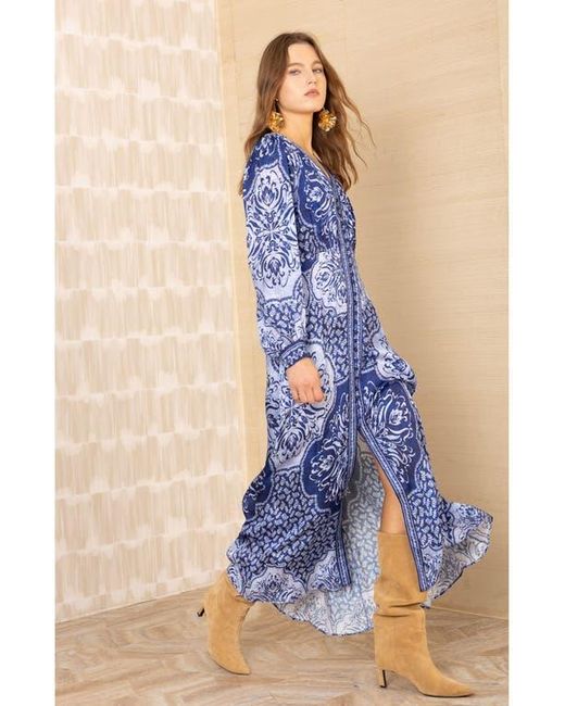Hale Bob Blue Noor Charmeuse Dress