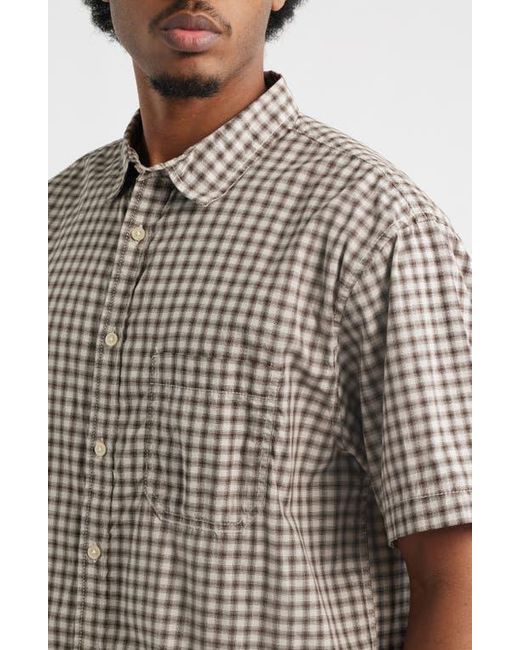 Vans Gray Larkspur Mini Plaid Button-Up Shirt for men