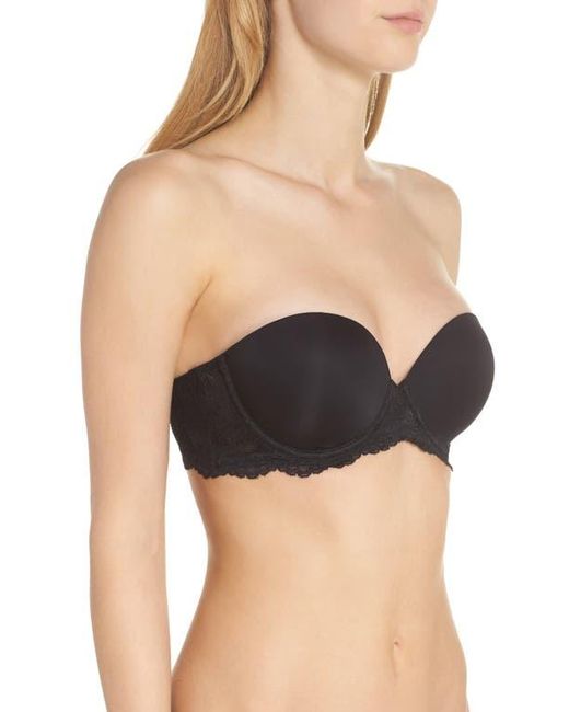 On Gossamer Black Beautifully Basic Strapless Underwire Bra