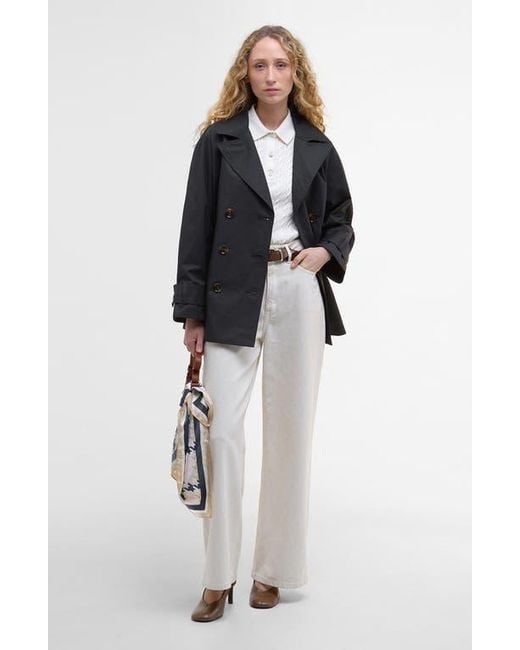 Barbour Black Maisy Showerproof Double Breasted Jacket
