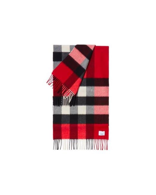 Burberry Red Check Cashmere Scarf