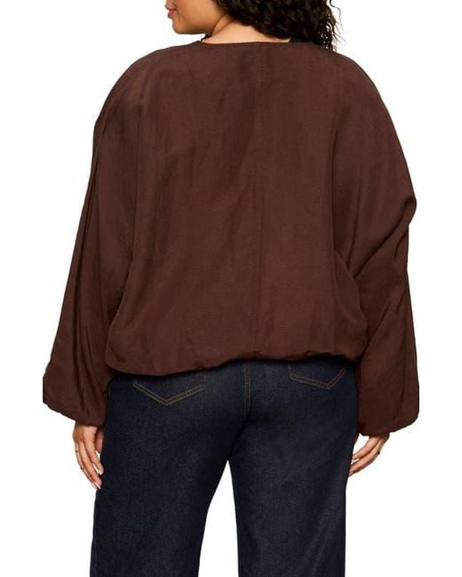Sanctuary Black Linen Blend Bubble Jacket