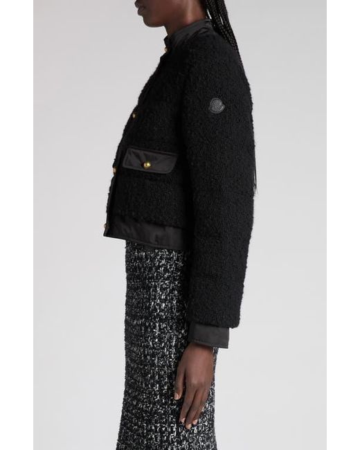 Moncler Black Blandy Bouclé Down Jacket