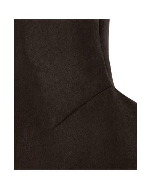 Mango Black Sleeveless Back Button Crop Top