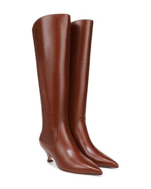 27 EDIT Naturalizer Brown Pepper Kitten Heel Knee High Boot