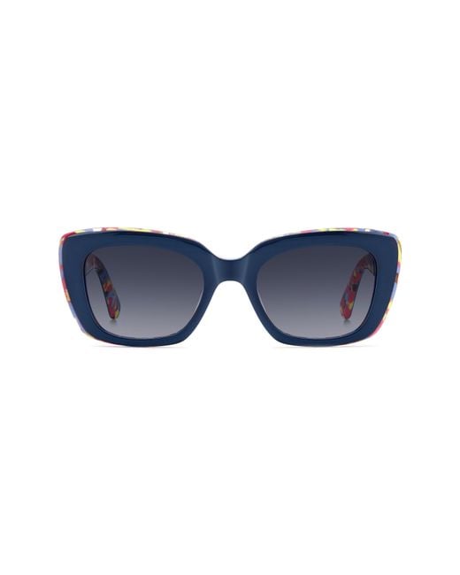 Kate Spade Blue Jenell 51Mm Gradient Rectangular Sunglasses