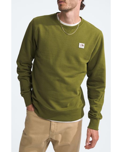 The North Face Green Heritage Patch Crewneck Sweatshirt for men