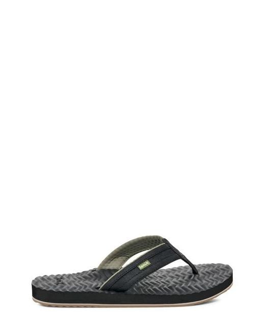 Sanuk Black Ziggy Plush Flip Flop for men