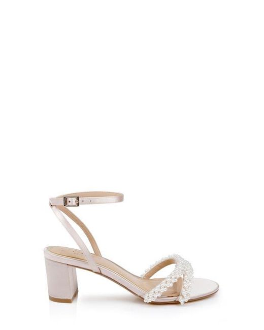 Badgley Mischka White Ninnette Embellished Ankle Strap Sandal