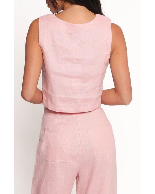Petal & Pup Pink Devlin Linen Crop Tank