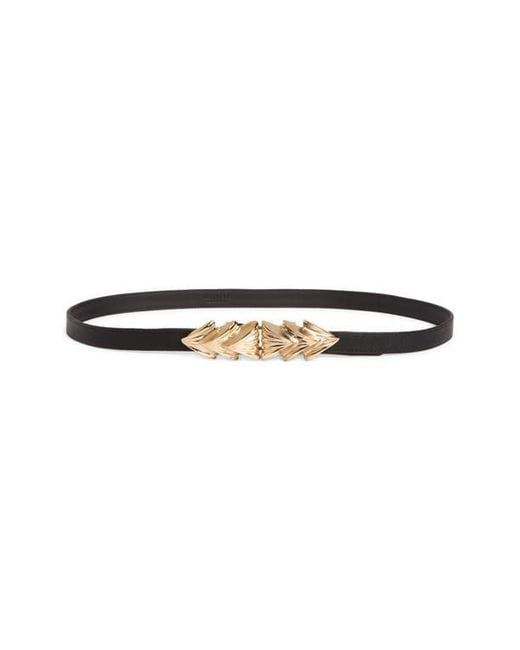 Raina Black Three Shells Leather Belt