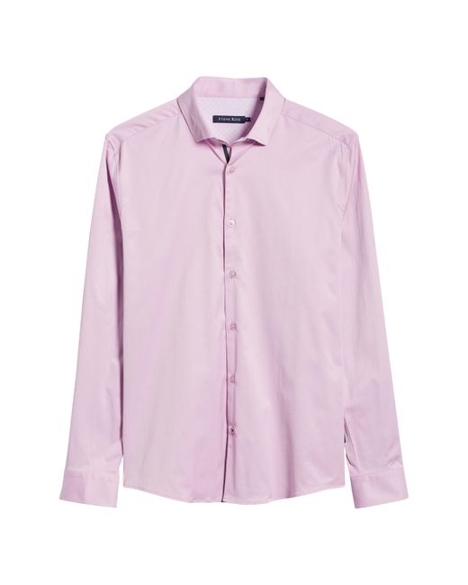 Stone Rose Purple Solid Drytouch Performance Button-up Shirt for men