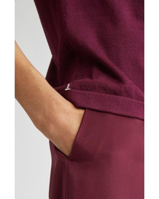 Lafayette 148 New York Red Cotton & Silk Sweater