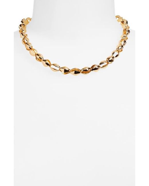 Open Edit Metallic Clamshell Link Chain Necklace