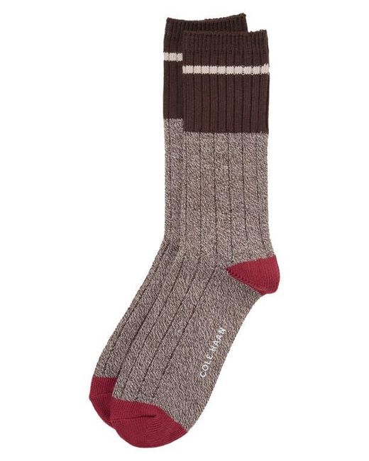 Cole Haan Brown Casual Rib Crew Socks for men