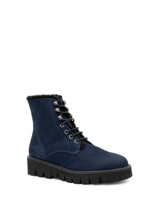 Amalfi by Rangoni Blue Rivoli Faux Shearling Bootie