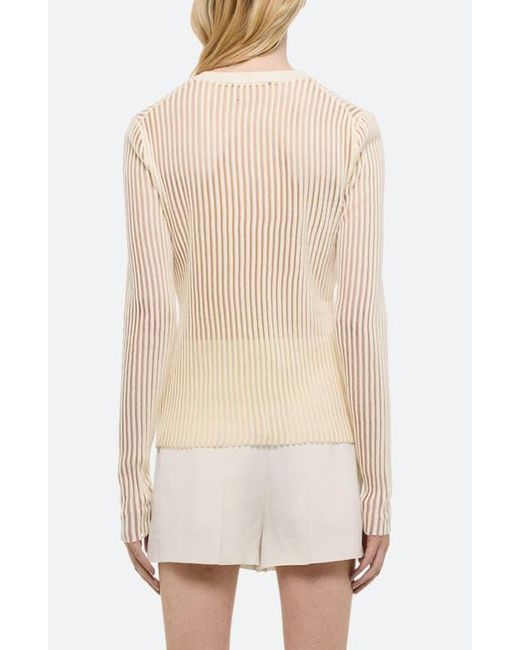 Helmut Lang Natural Sheer Stripe Sweater