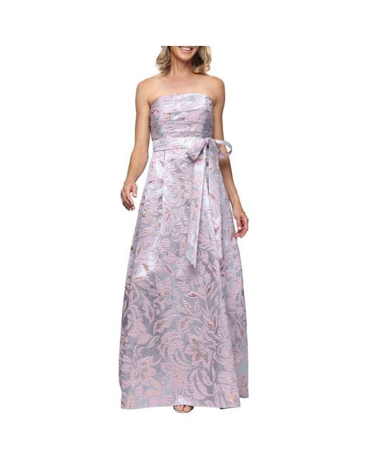 alex evenings purple dress Alex Evenings Portrait Collar Mesh Gown Navy / 10