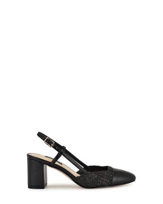 Nine West Black Unda Slingback Cap Toe Pump