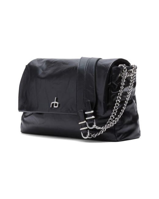 Rag & Bone Black Large Chelsea Flap Leather Convertible Shoulder Bag