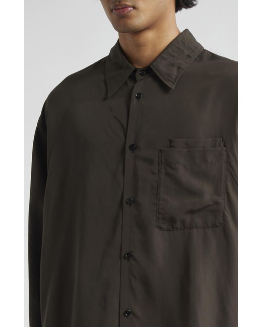 Lemaire Black Relaxed Fit Double Pocket Button-up Shirt for men