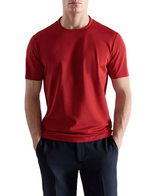 Mango Red Slim Fit Coolmax Solid T-Shirt for men